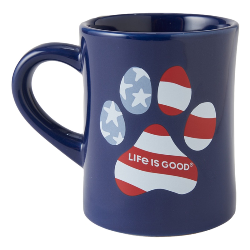 US Flag Paw Diner Mug – Darkest Blue