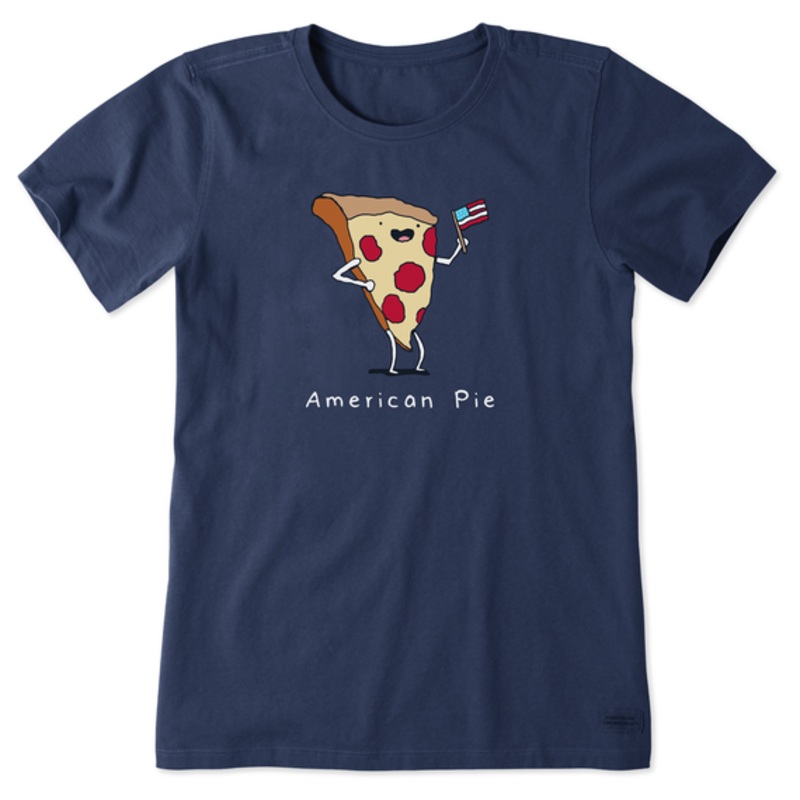 Women’s American Pizza Pie Short-Sleeve Crusher Tee – Darkest Blue