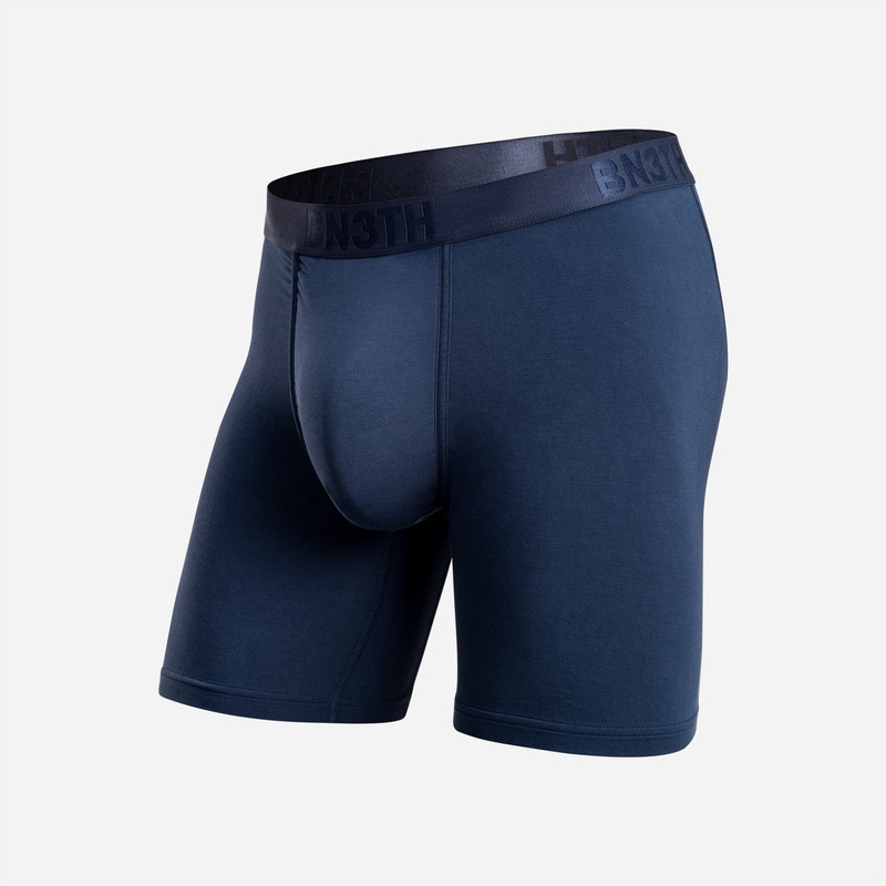 Classic Boxer Brief with Fly|Navy|Linearwave Turquoise|SM|MD|LG|XL