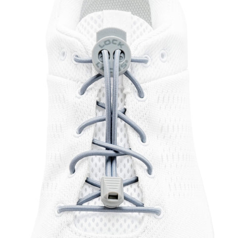 Lock Laces Solid No-Tie Shoelaces – Solid Gray
