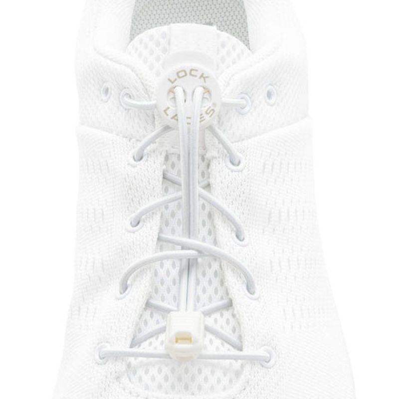 Lock Laces Solid No-Tie Shoelaces – Solid White