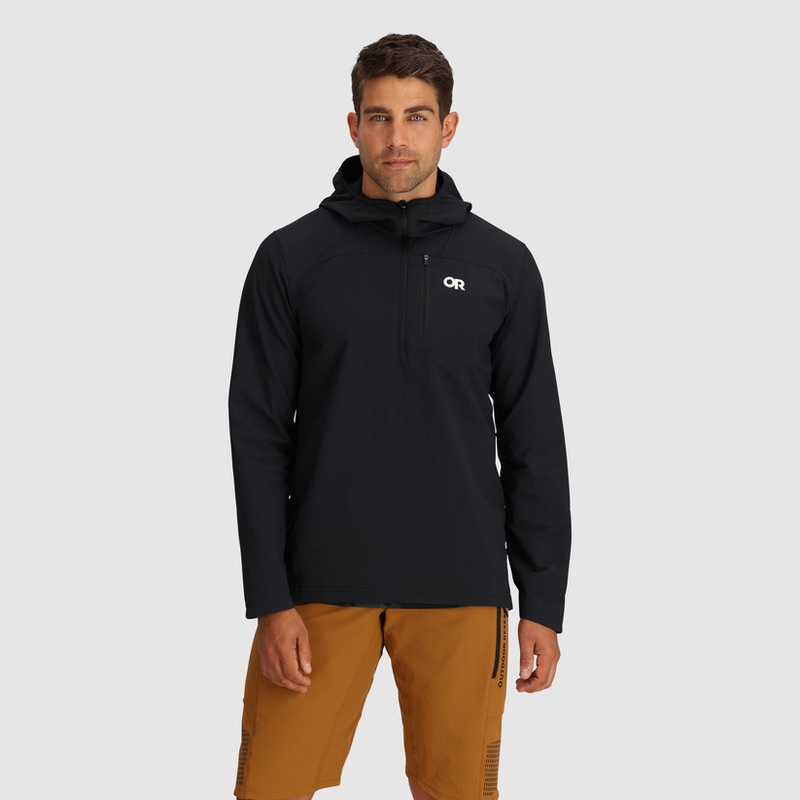 Men’s Freewheel Half-Zip Hoodie – Black