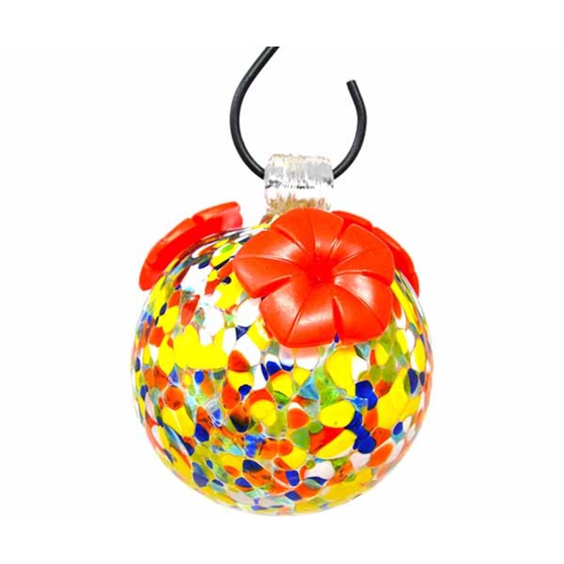 Multicolored Glass Hummingbird Feeder