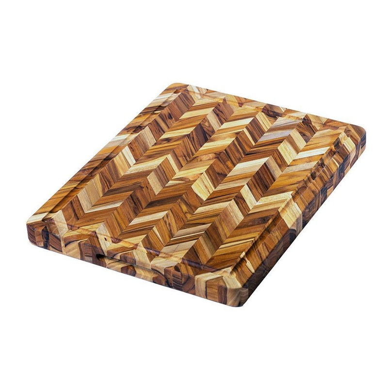 Teak Haus End Grain Cutting Board With Hand Grips