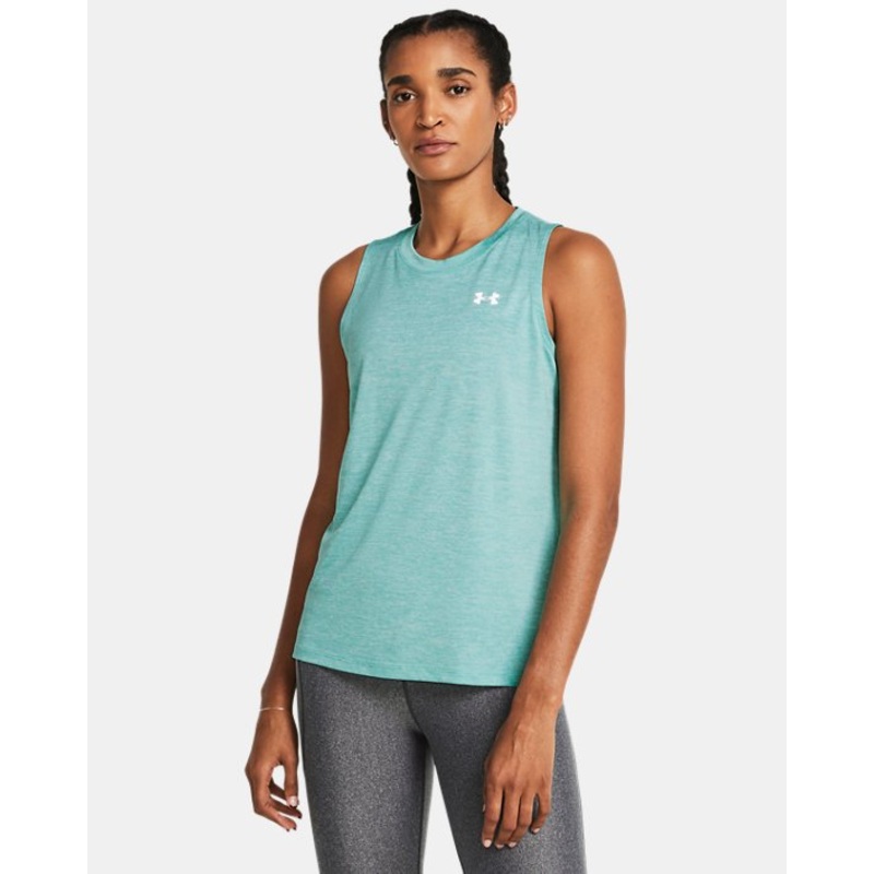 Women’s UA Tech Twist Tank – Radial Turquoise/White