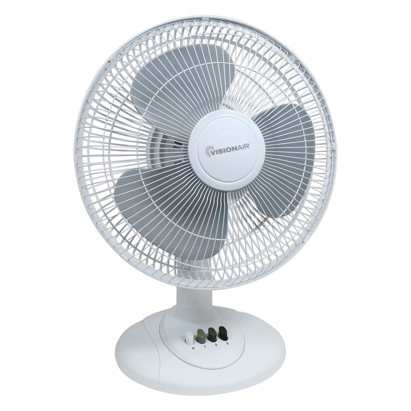 12-inch Oscillating Table Fan – White