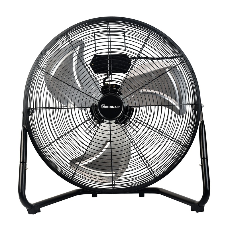 20-inch High Velocity Floor Fan with Aluminum Oil Bearing Motor – Black