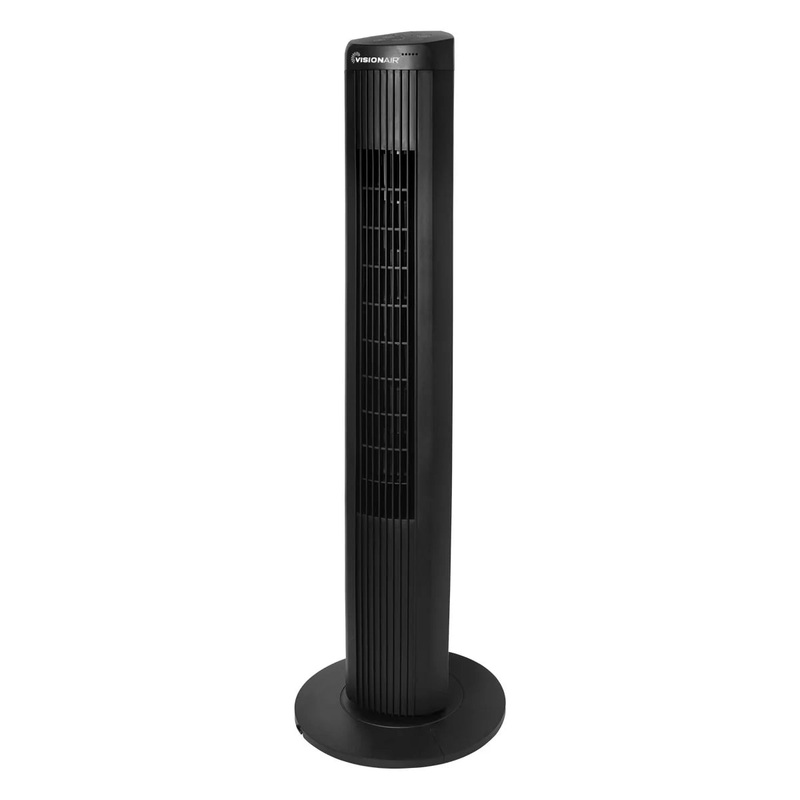 40-inch Oscillating Digital Tower Fan with Remote – Black