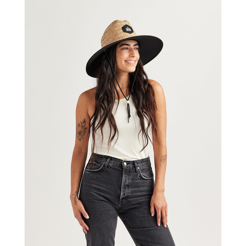 Blackout Straw Hat – Black Solid Bottom