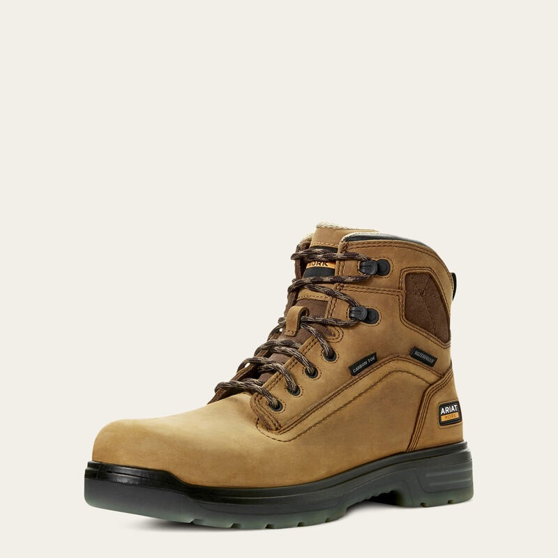 Men’s Turbo 6 inch Waterproof Carbon Toe Work Boot – Aged Bark