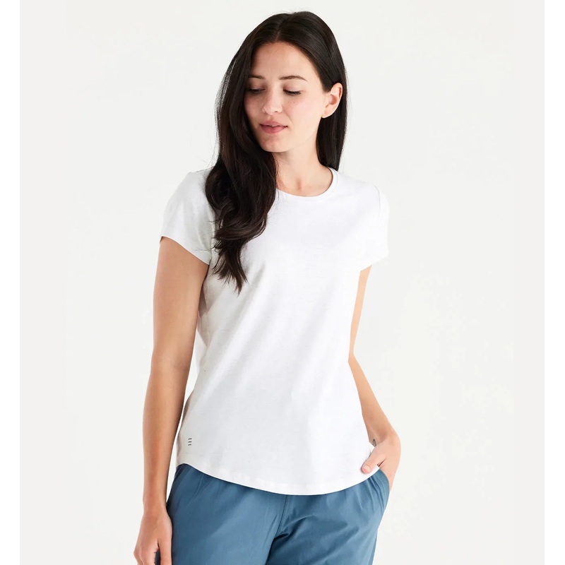 Women’s Bamboo Current Tee – Heathe Bright White