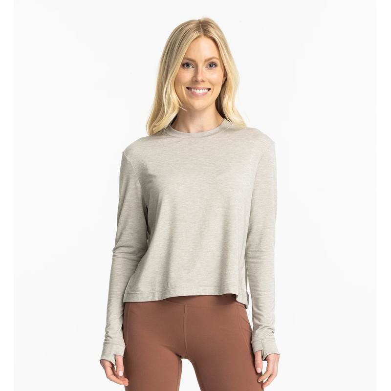 Women’s Elevate Long-Sleeve – Heather Sandstone