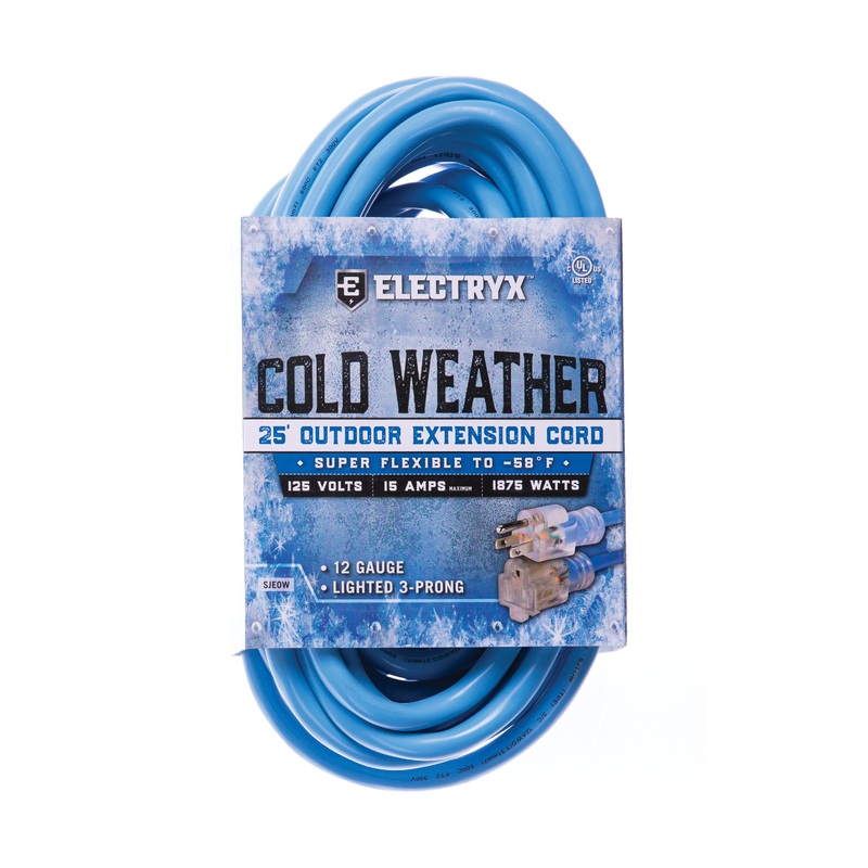 12 Gauge Cold Weather Outdoor Extension Cord – Blue