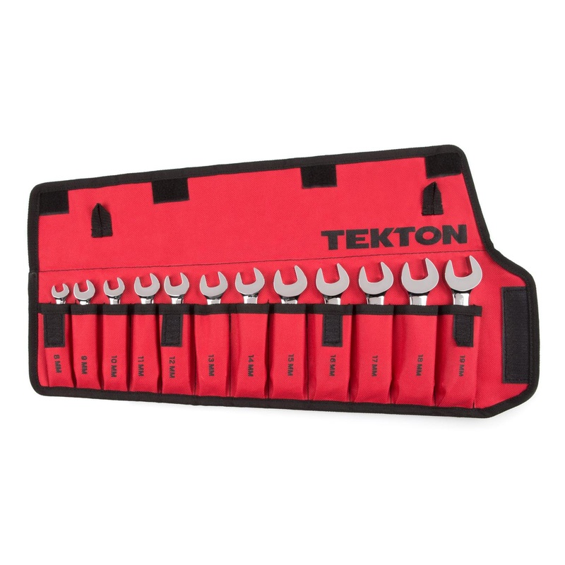 12-Piece Stubby Combination Wrench Set with Pouch (8 – 19 mm)