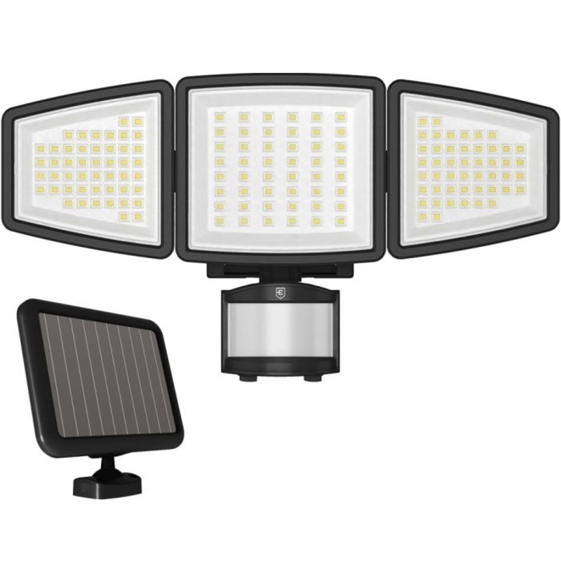 2000 Lumens Solar Powered LED Security Flood Light – Black
