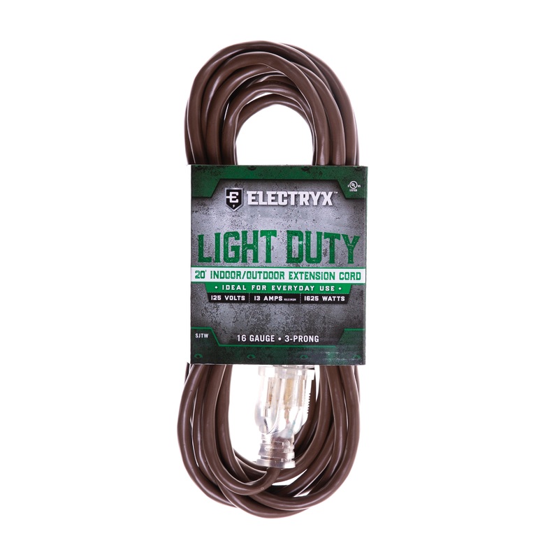 20ft Light Duty Indoor/Outdoor Extension Cord – 16 Gauge