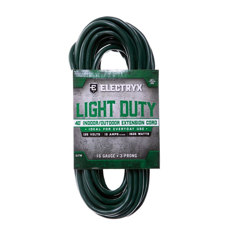 40ft Light Duty Indoor/Outdoor Extension Cord – 16 Gauge