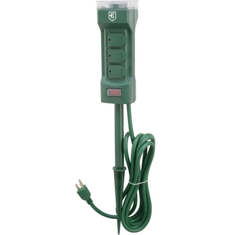 Mechanical 6-Outlet Power Stake Timer – Green