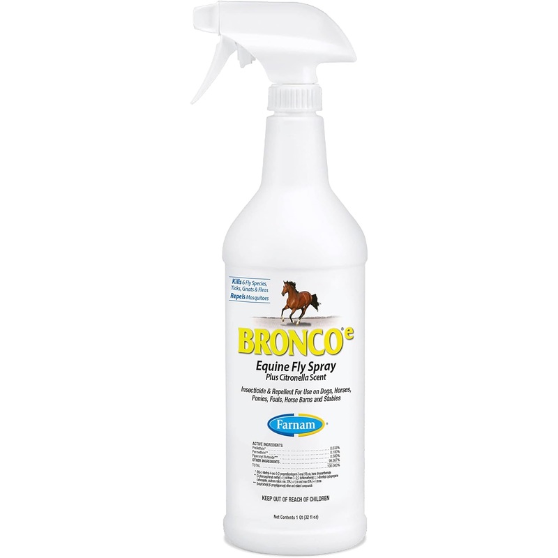 Bronco E Equine Fly Spray Plus Citronella Scent – 32oz
