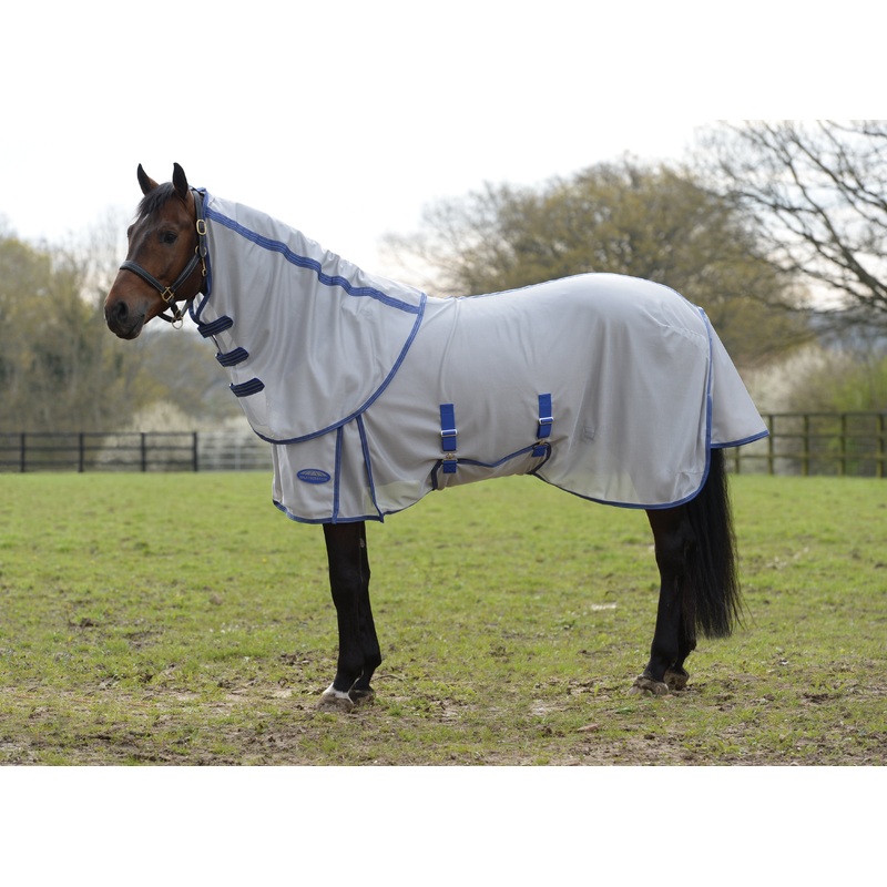 ComFiTec Airflow Detach-A-Neck Fly Sheet – Grey / Blue