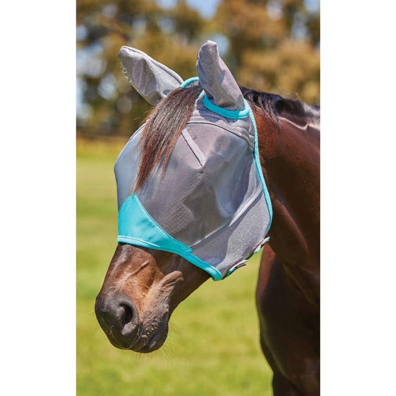 ComFiTec Deluxe Fine Mesh Mask with Ears – Grey / Turquoise