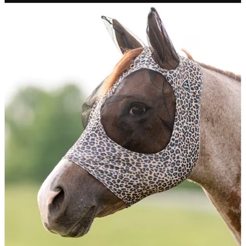 Comfort Fit Lycra Fly Mask with Ears- Cheetah