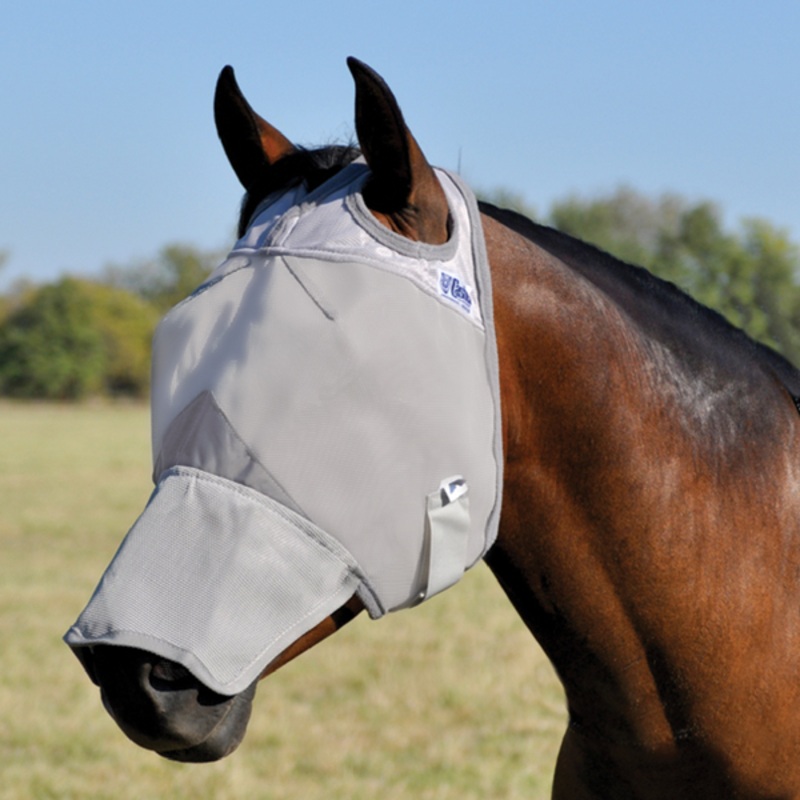 Crusader Fly Mask Long Nose – Grey