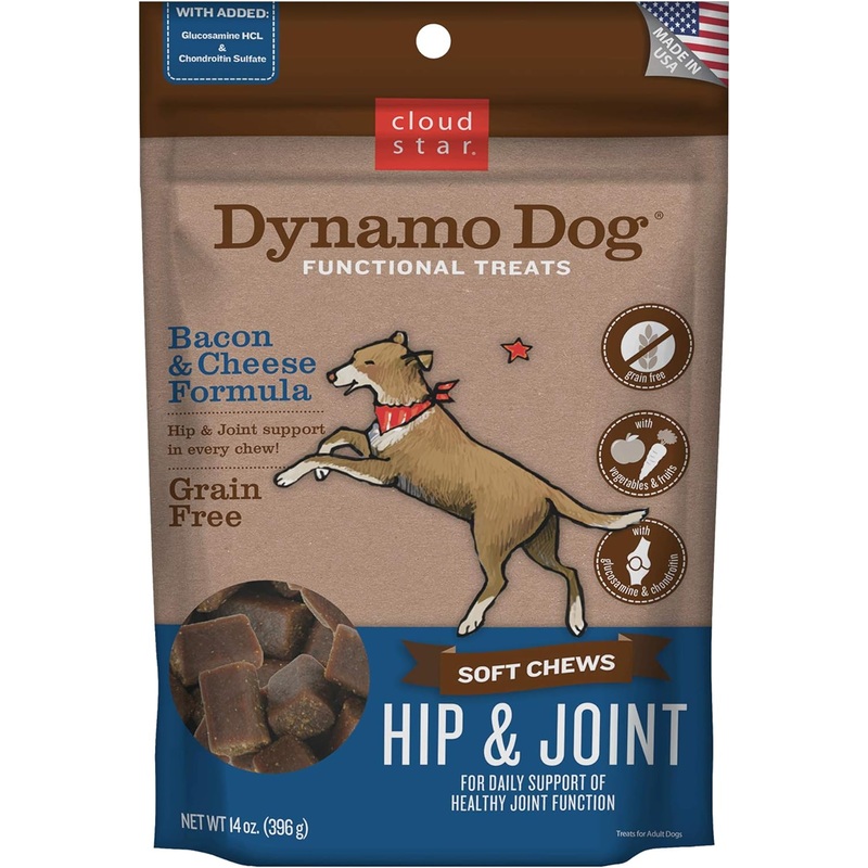 Dynamo Dog Hip & Joint Functional Soft Chews Dog Treats (Bacon & Cheese) – 14oz