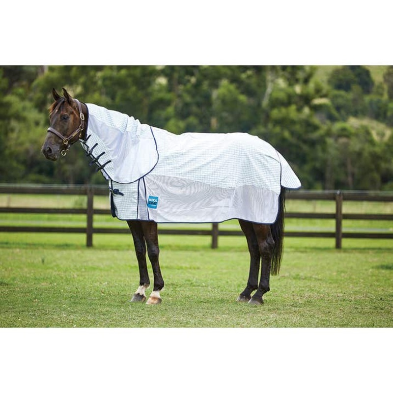 Kool Coat Airstream with Hidden Surcingle III Detach A Neck – White / Navy