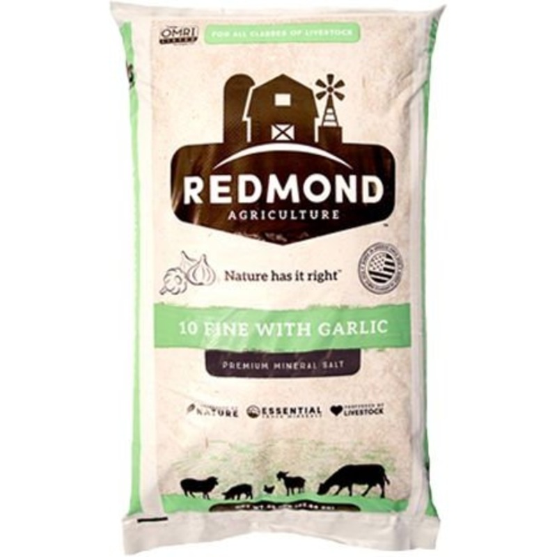 Redmond 10 Fine Salt & Garlic Supplement 91-96% – 50lbs