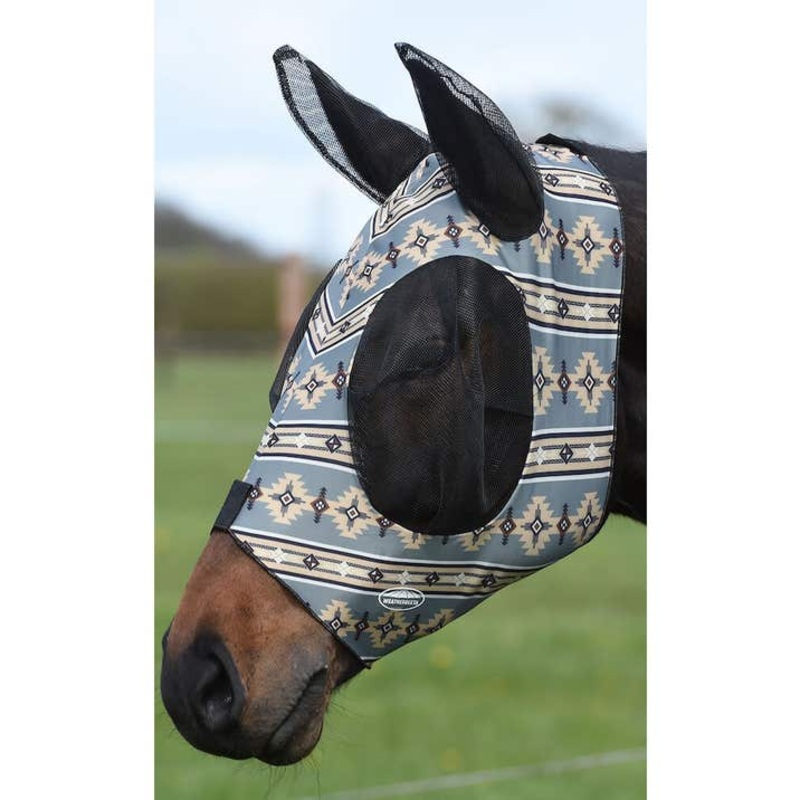 Stretch Bug Eye Saver with Ears – Grey Navajo Print