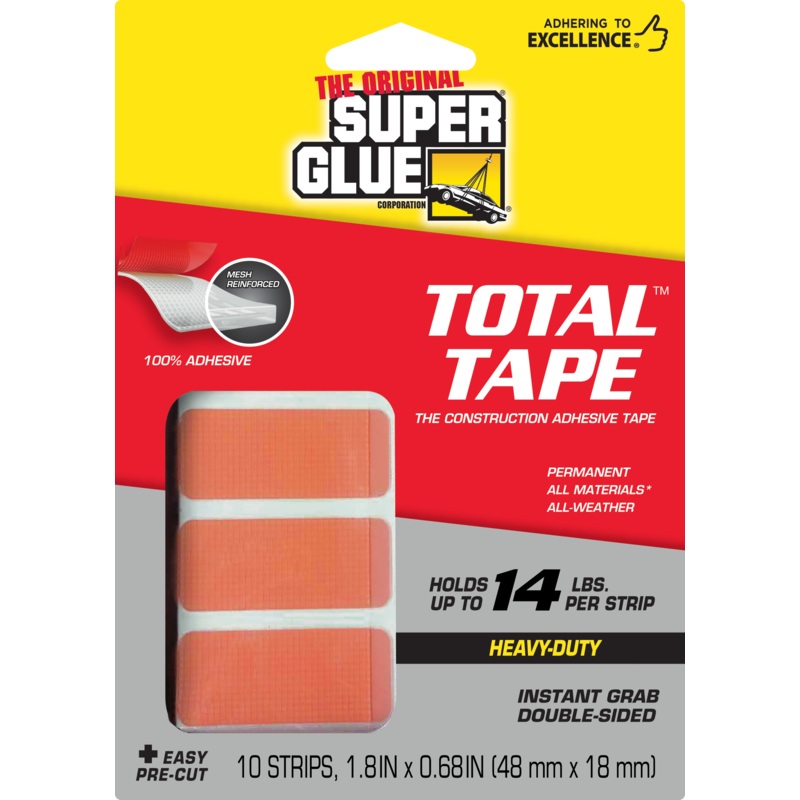 Total Tape Strips – 10 Pack|Clear|1.8in. x 0.68in.