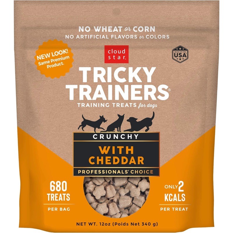 Tricky Trainers Crunchy Dog Treats with Cheddar – 8oz & 12oz