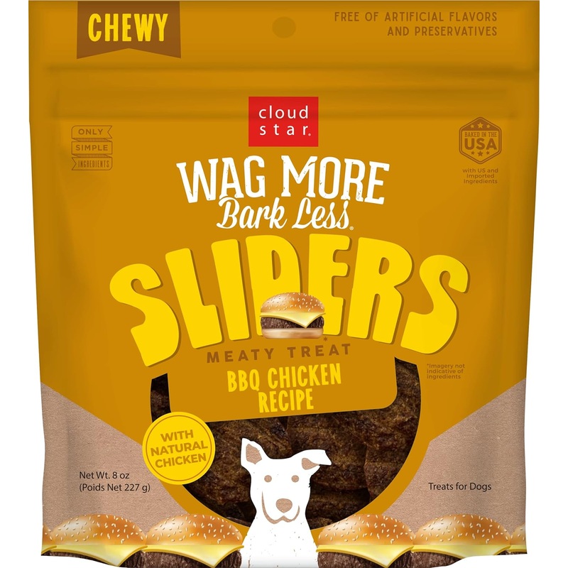 Wag More Bark Less BBQ Chicken Sliders Dog Treats – 8oz