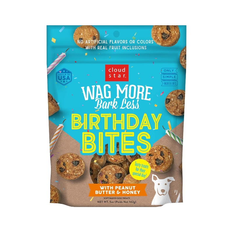 Wag More Bark Less Birthday Bites (Peanut Butter & Honey) – 5oz