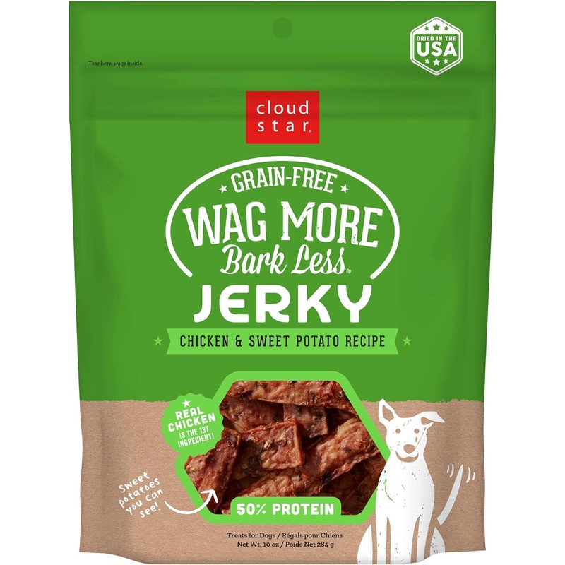 Wag More Bark Less Grain Free Chicken & Sweet Potato Jerky Dog Treats – 10oz