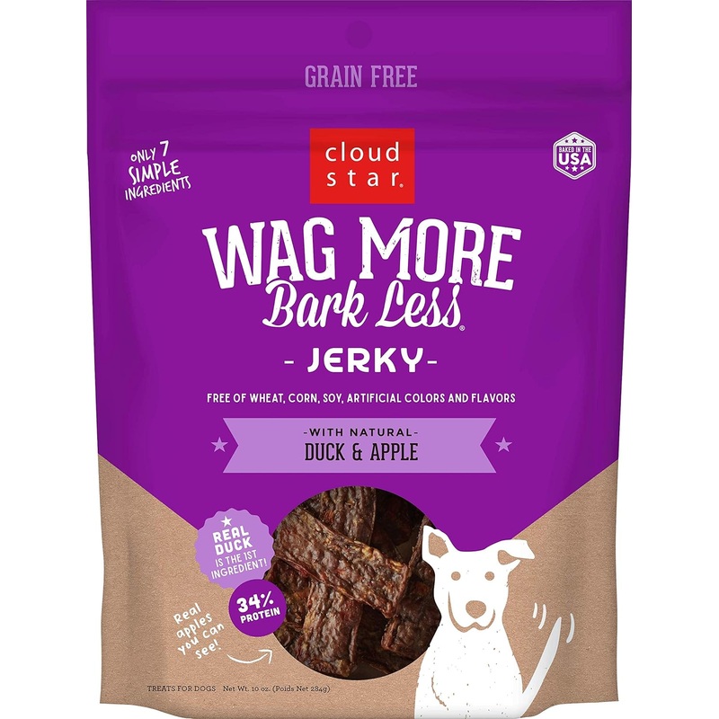 Wag More Bark Less Grain Free Duck & Apple Jerky Dog Treats – 10oz