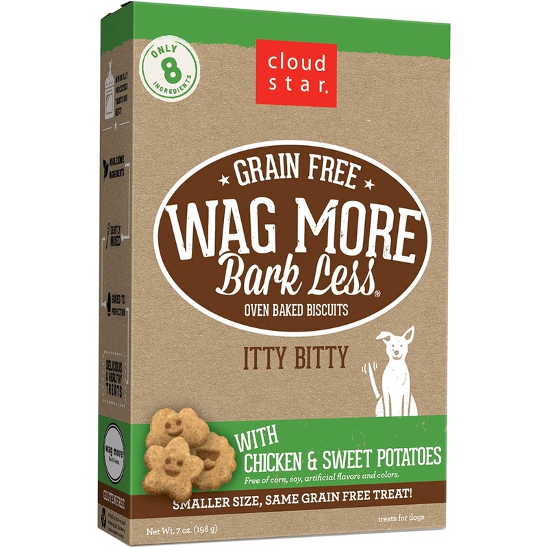 Wag More Bark Less Grain Free Itty Bitty Dog Biscuits (Chicken & Sweet Potatoes) – 7oz