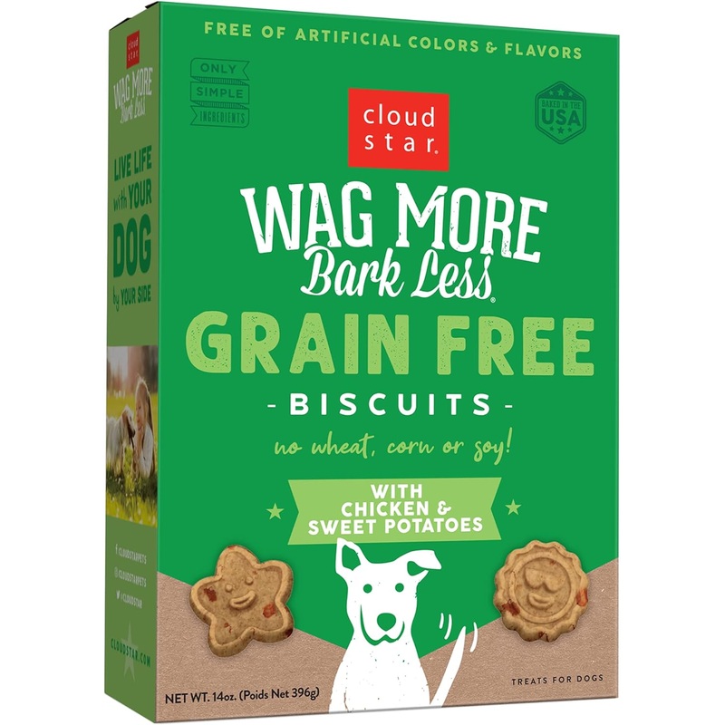 Wag More Bark Less Grain Free Oven Baked Dog Biscuits (Chicken & Sweet Potatoes) – 14oz