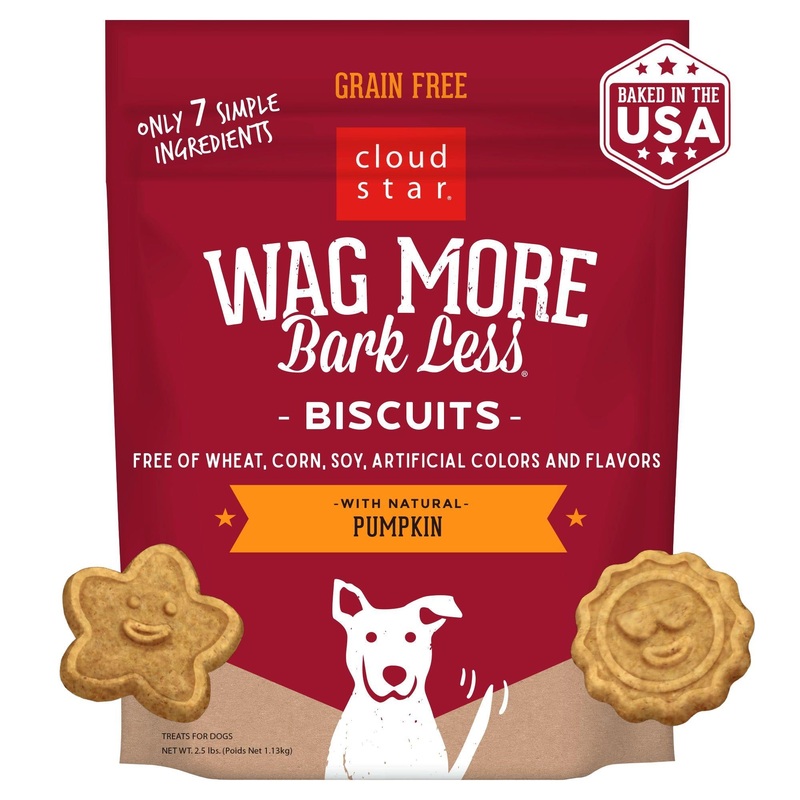 Wag More Bark Less Grain Free Oven Baked Dog Biscuits (Pumpkin) – 2.5lbs