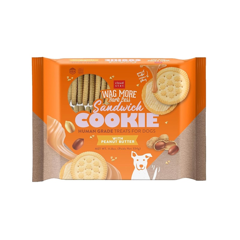 Wag More Bark Less Human Grade Sandwich Cookies (Peanut Butter)