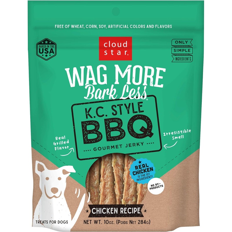 Wag More Bark Less Kansas City Style BBQ Grilled Chicken Jerky Dog Treats – 10oz