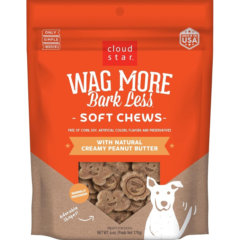 Wag More Bark Less Soft & Chewy Creamy Peanut Butter Dog Treats – 6oz