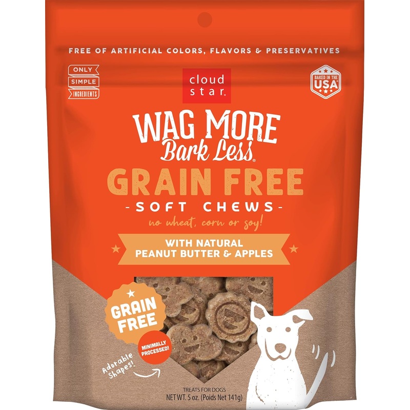 Wag More Bark Less Soft & Chewy Peanut Butter & Apples Dog Treats – 5oz