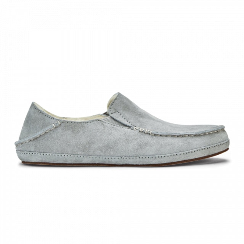 Women’s Nohea Slipper|Pale Grey / Pale Grey|Cedarwood/Cedarwood|6|7|8|9|10