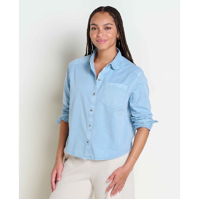 Arroyo Twill Boxy Long Sleeve Shirt – Skyway