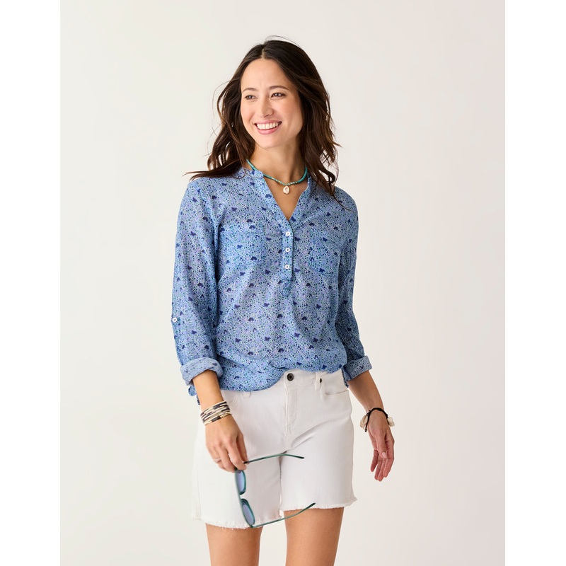 Dylan Gauze Shirt – Navy Garden