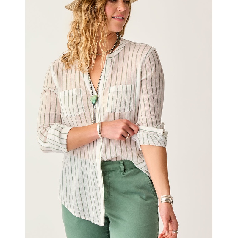 Dylan Gauze Tunic – Haze Stripe