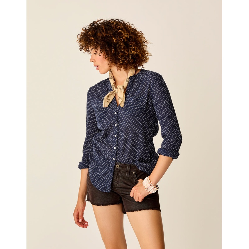 Dylan Gauze Tunic – Navy Disco