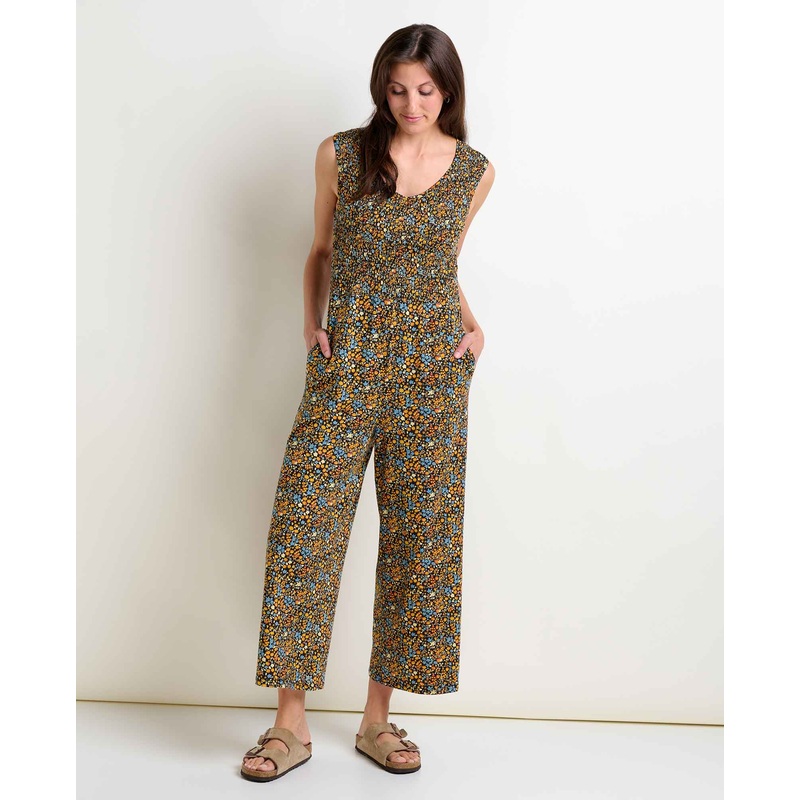Gemina Sleeveless Jumpsuit – Black Ditsy Print